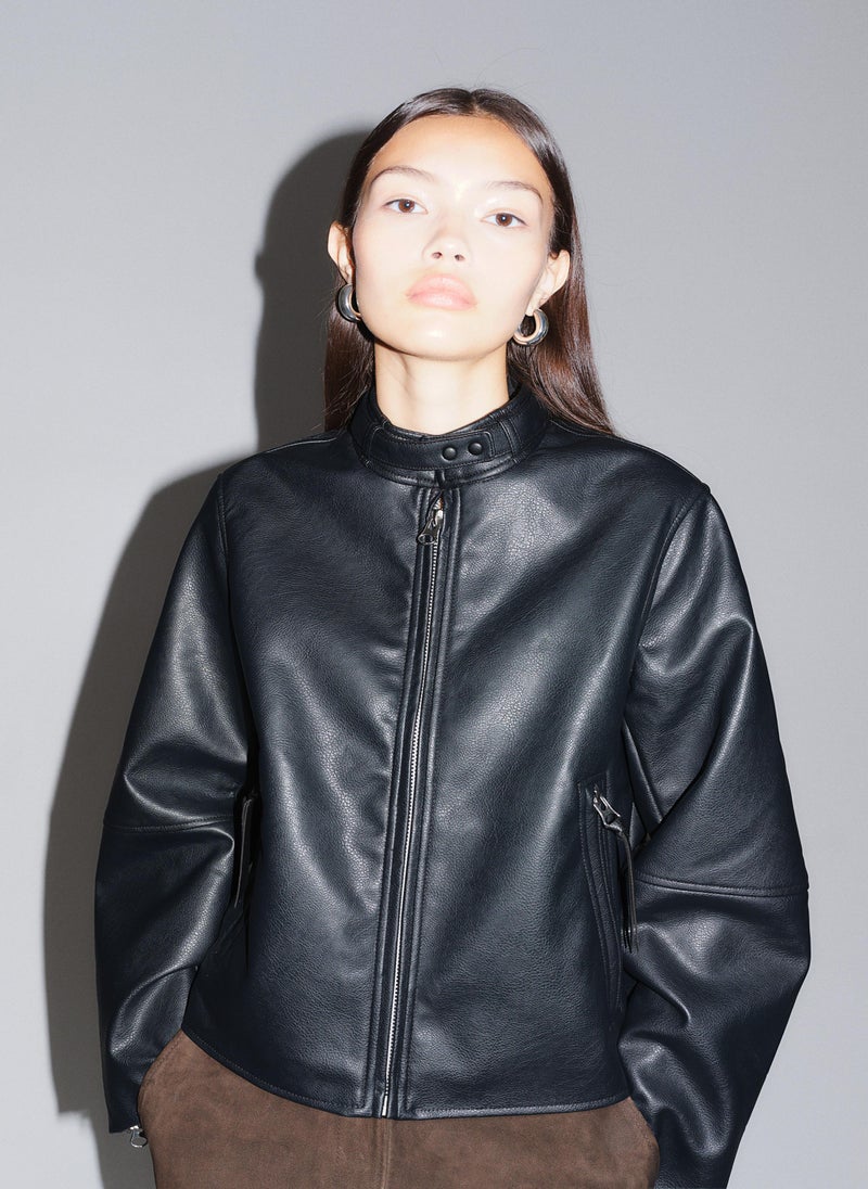 Coated Biker Jacket