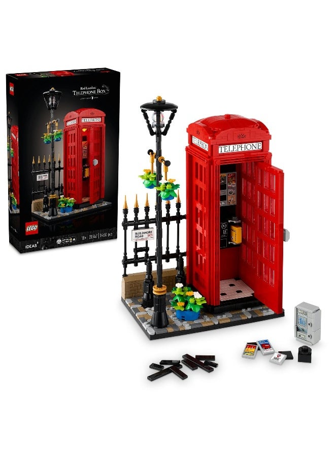 Ideas Red London Telephone Box Set 21347 Building Toy Set (1460 Pieces)