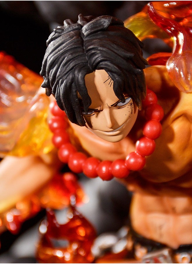 One Piece action figure Fireball Ace Big Fire Ring anime surrounding action figure model statue ornaments