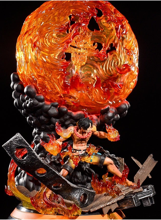 One Piece action figure Fireball Ace Big Fire Ring anime surrounding action figure model statue ornaments