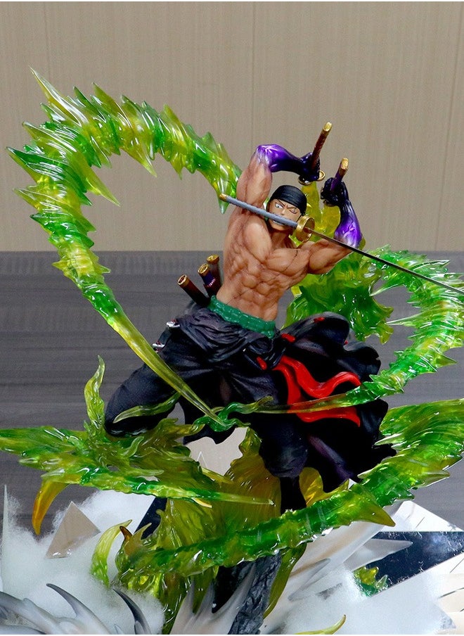 One Piece Domineering Broken Mirror Roronoa Zoro Anime Peripheral Domineering Model Statue Ornaments