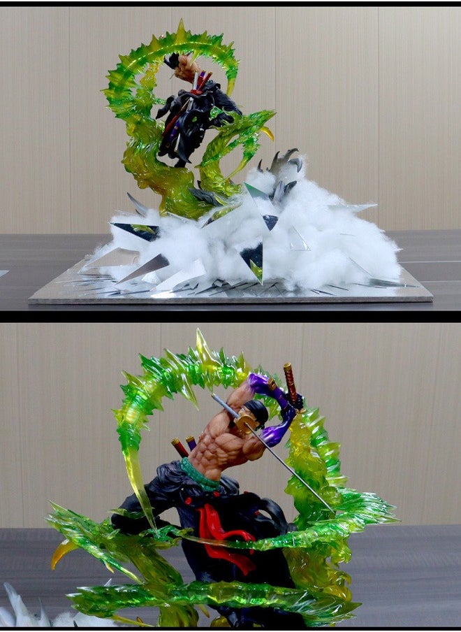 One Piece Domineering Broken Mirror Roronoa Zoro Anime Peripheral Domineering Model Statue Ornaments