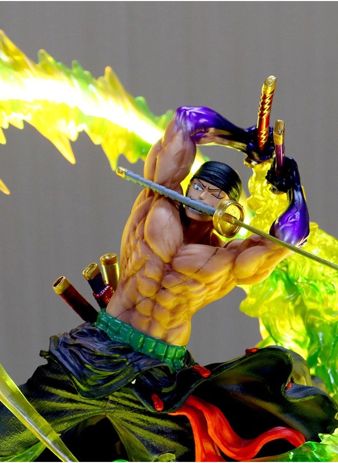 One Piece Domineering Broken Mirror Roronoa Zoro Anime Peripheral Domineering Model Statue Ornaments