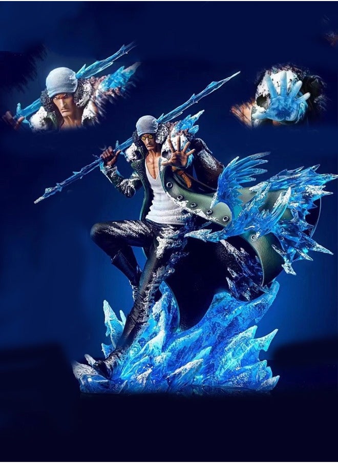 One Piece figure rebel Aokiji Action Figure Decorative Resin Sculpture Home Decor Statue, Art Figurine Home Decor, Suitable for Office, Living Room, Bedroom, Bookshelf, TV Cabinet, Desktop