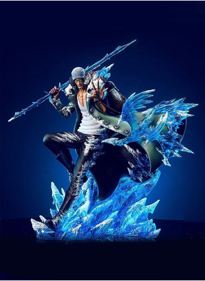 One Piece figure rebel Aokiji Action Figure Decorative Resin Sculpture Home Decor Statue, Art Figurine Home Decor, Suitable for Office, Living Room, Bedroom, Bookshelf, TV Cabinet, Desktop
