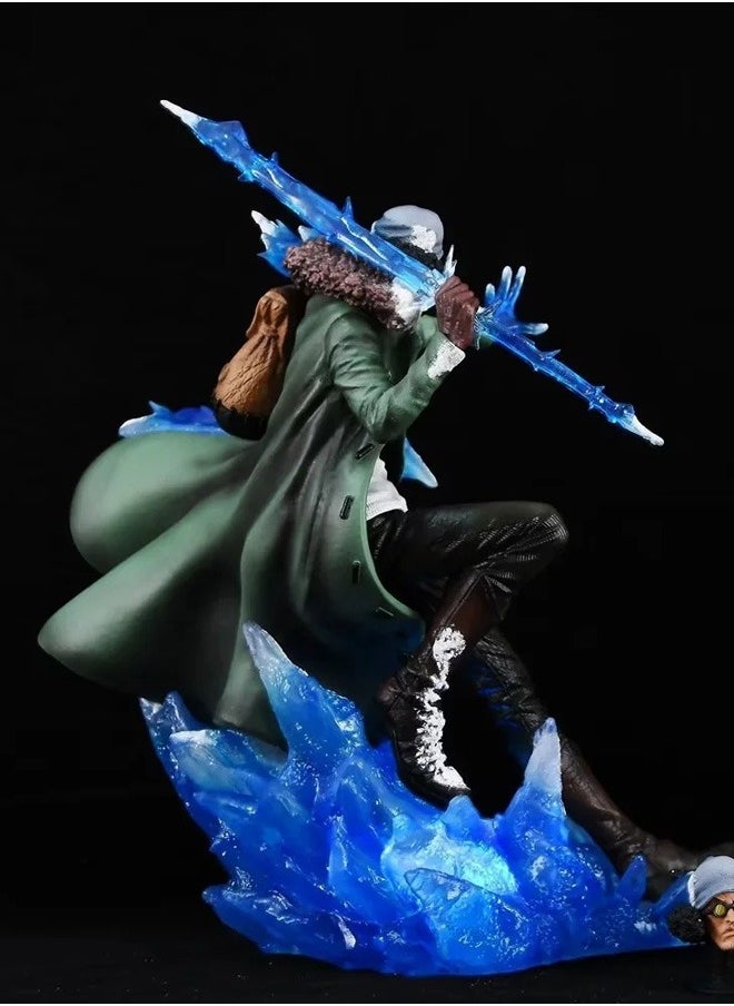 One Piece figure rebel Aokiji Action Figure Decorative Resin Sculpture Home Decor Statue, Art Figurine Home Decor, Suitable for Office, Living Room, Bedroom, Bookshelf, TV Cabinet, Desktop