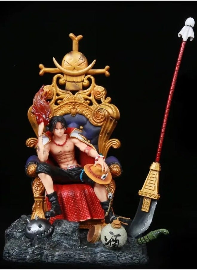 One Piece figure throne Ace anime surrounding figure statue model ornaments