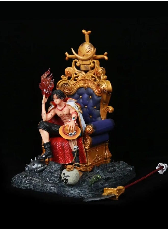 One Piece figure throne Ace anime surrounding figure statue model ornaments