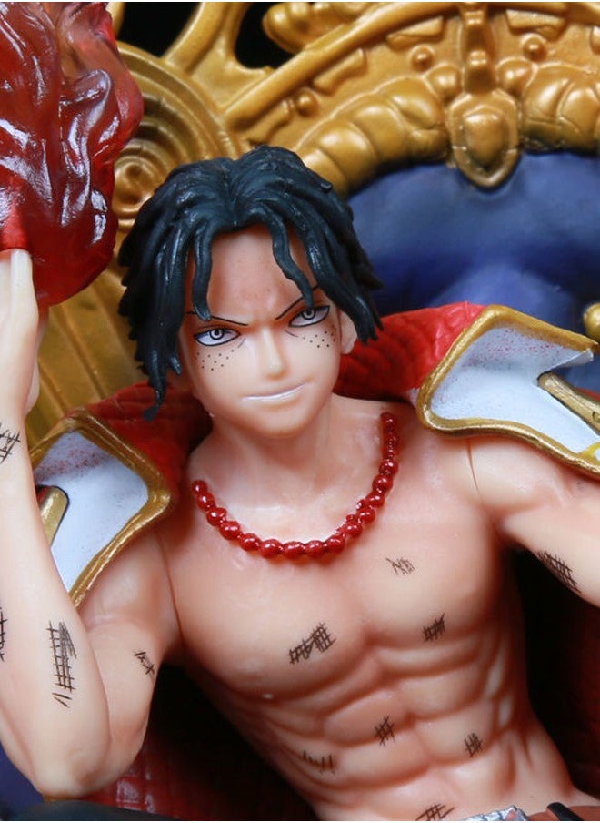 One Piece figure throne Ace anime surrounding figure statue model ornaments