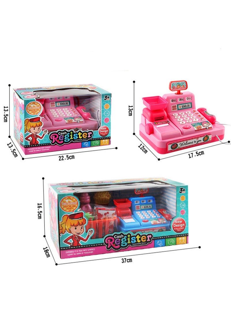 Pretend To Be A Supermarket Cash Register Toy With Lights And Music, Role Play Cash Register, Parent-Child Birthday Gift (Pink Regular Version)