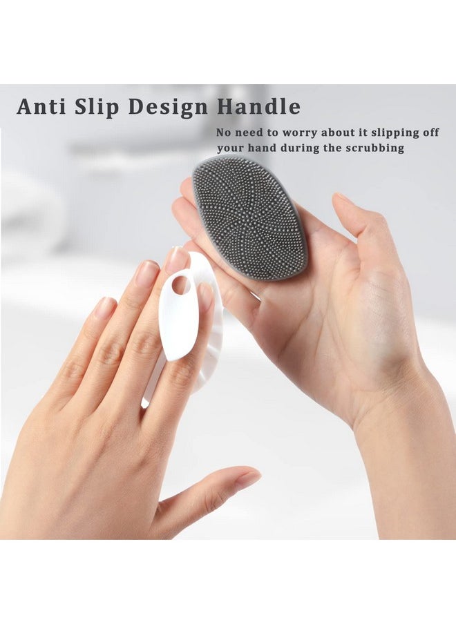 Silicone Face Scrubber For Menfacial Cleansing Brush Face Wash Brush Manual Skin Care Face Brushes For Cleansing And Exfoliating Removes Dead & Dry Skin(White)