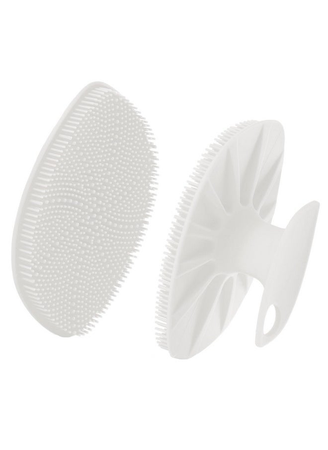 Silicone Face Scrubber For Menfacial Cleansing Brush Face Wash Brush Manual Skin Care Face Brushes For Cleansing And Exfoliating Removes Dead & Dry Skin(White)