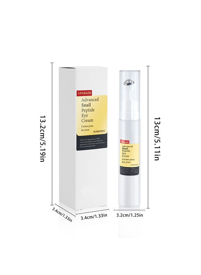 Advanced Snail Peptide Eye Cream-Anti Wrinkle Eye Cream for Dark Circles and Puffiness Reduce Fine Lines and Wrinkles with Electric Applicator Anti Aging Line Smoothing Skin Care Treatment