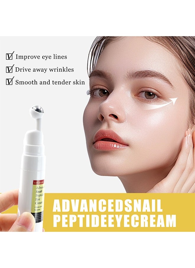 Advanced Snail Peptide Eye Cream-Anti Wrinkle Eye Cream for Dark Circles and Puffiness Reduce Fine Lines and Wrinkles with Electric Applicator Anti Aging Line Smoothing Skin Care Treatment