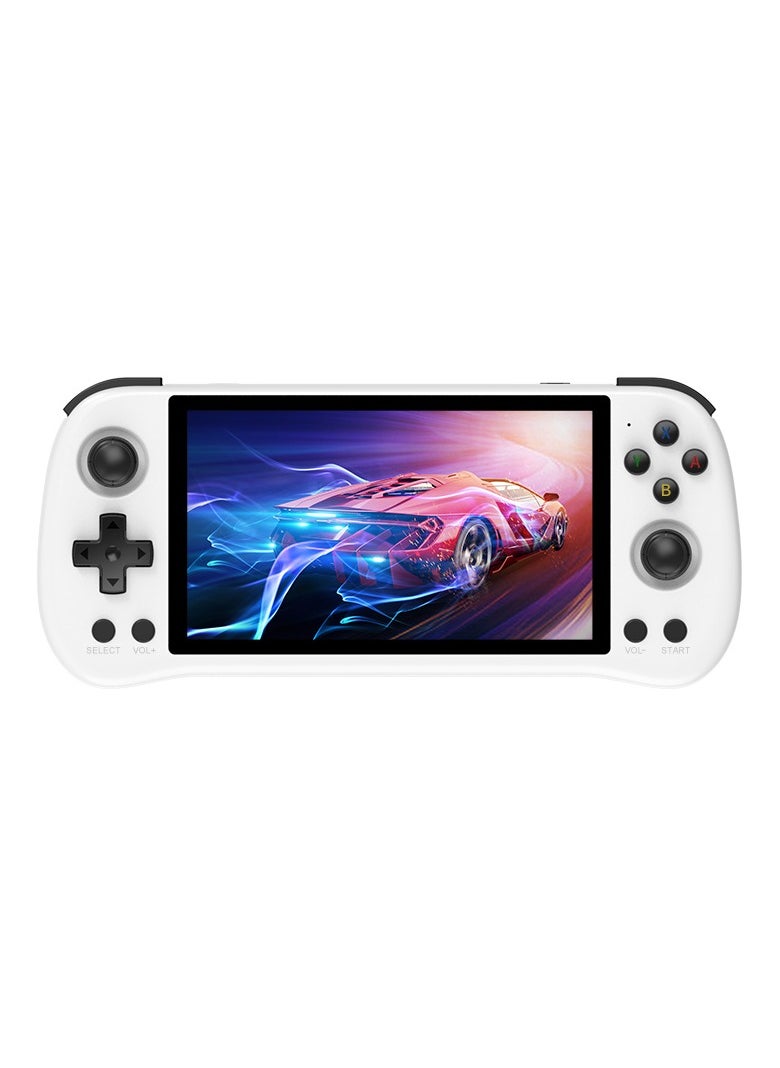 X55 Handheld Game Console 5.5 inch Portable Retro Video Hand-Held Games Consoles Rechargeable RK3566 Hand Held Classic Play System 16GB+128GB (White)