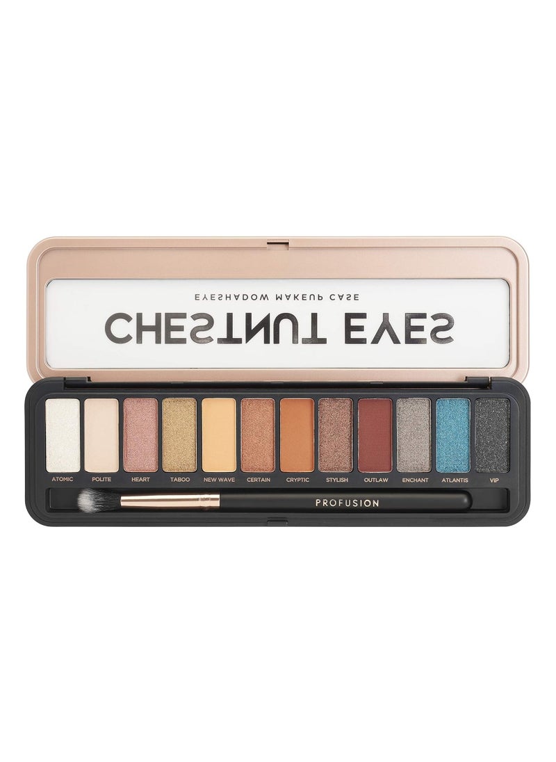 Eyeshadow Palette Pro Makeup Case Chestnut Eyes