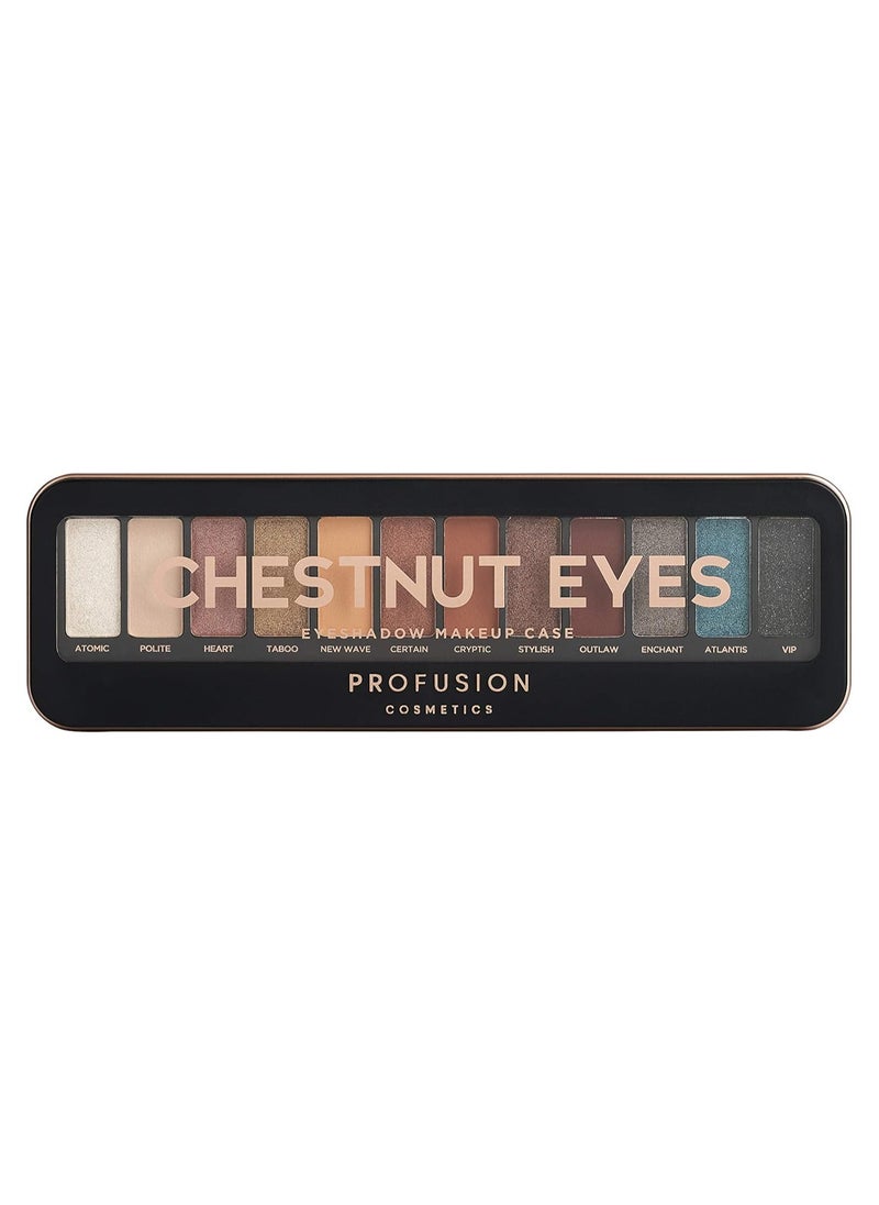 Eyeshadow Palette Pro Makeup Case Chestnut Eyes