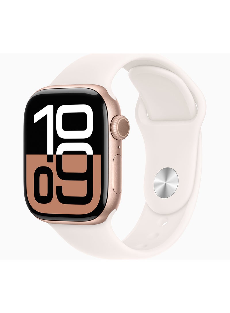 Watch Series 10 GPS + Cellular 42mm Rose Gold Aluminium Case With Light Blush Sport Band