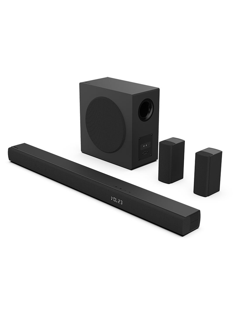 5.1 Channel Soundbar With 6.5-inch Wireless Subwoofer, 540W Max Audio Power, 5.3 Wireless Bluetooth, Powered By DTS Virtual:X, Ezplay,Tvmode, HDMI ARC/Optical/AUX/USB HS5100 Black