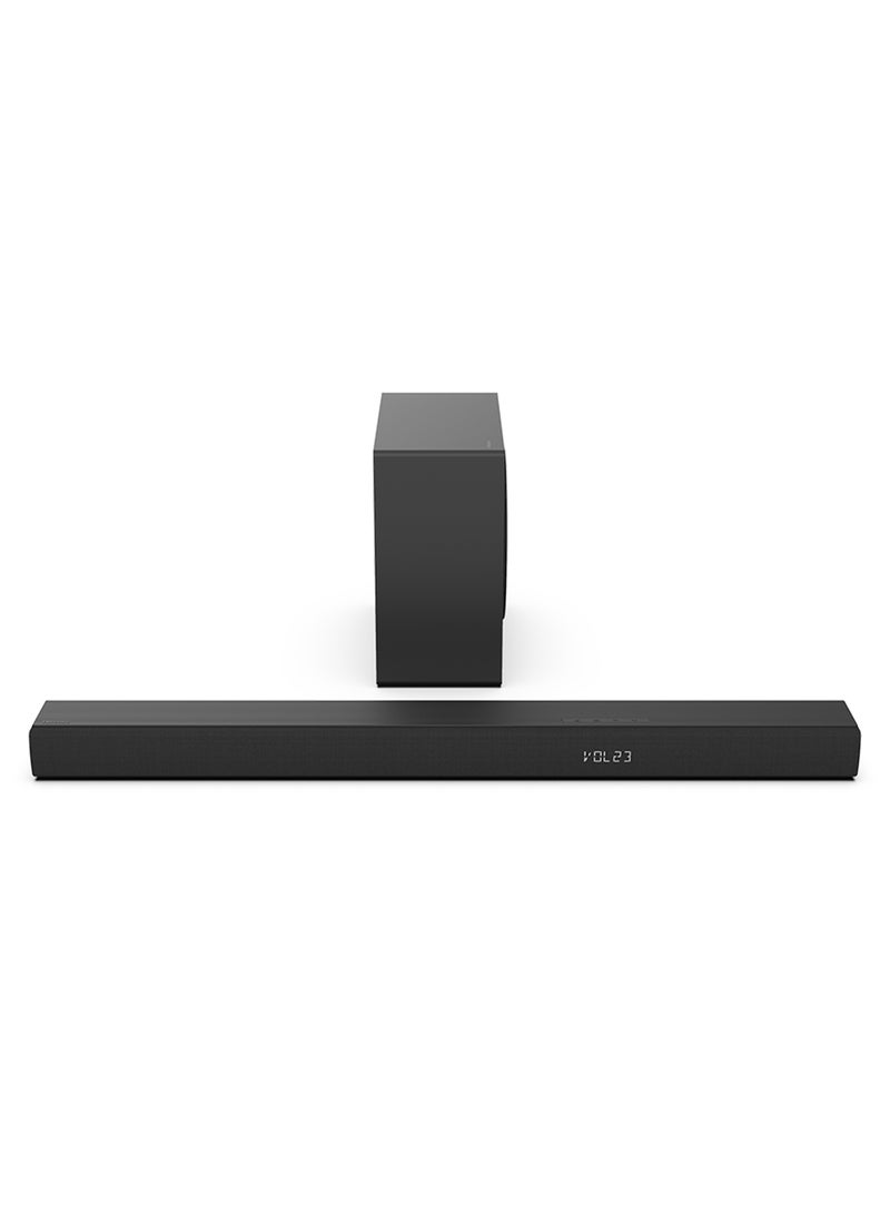 3.1 Channel Soundbar With 6.5-inch Wireless Subwoofer,Ezplay,Tv Mode, 3 Full-Range Speakers, 2 Tweeters, 480W Max Audio Power, 5.3 Wireless Bluetooth, Powered By DTS Virtual:X HS3100 Black