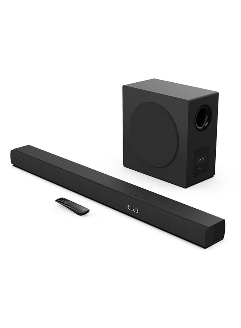 3.1 Channel Soundbar With 6.5-inch Wireless Subwoofer,Ezplay,Tv Mode, 3 Full-Range Speakers, 2 Tweeters, 480W Max Audio Power, 5.3 Wireless Bluetooth, Powered By DTS Virtual:X HS3100 Black