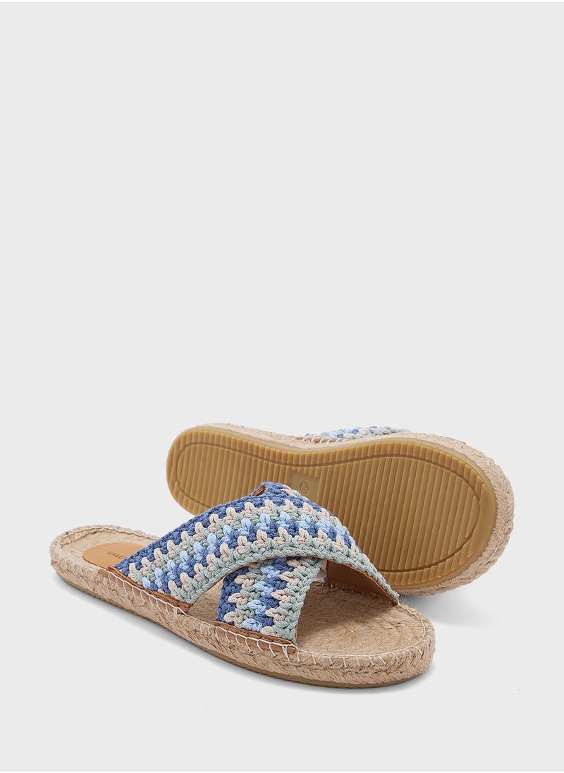 Cross Strap Flat Sandals