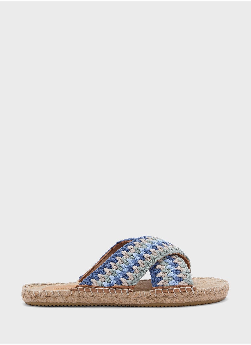 Cross Strap Flat Sandals