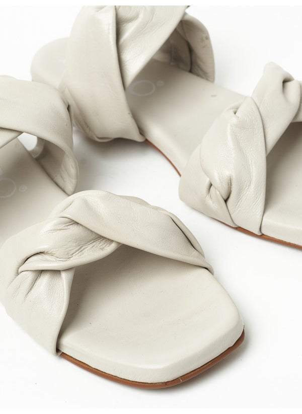 Y.SO Ladies Flat Sandals Cream | Made In India