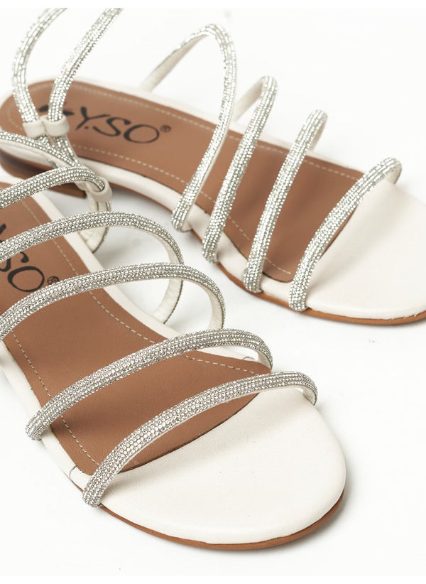 Y.SO Ladies Flat Sandals Silver | Made In India