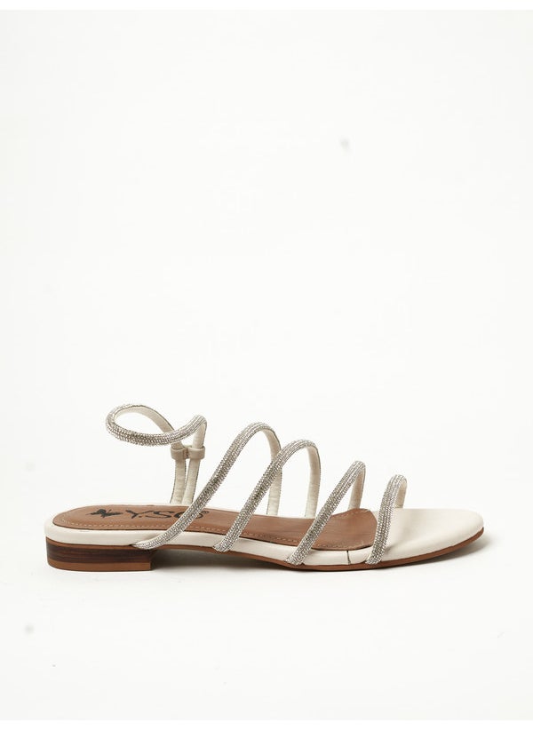 Y.SO Ladies Flat Sandals Silver | Made In India