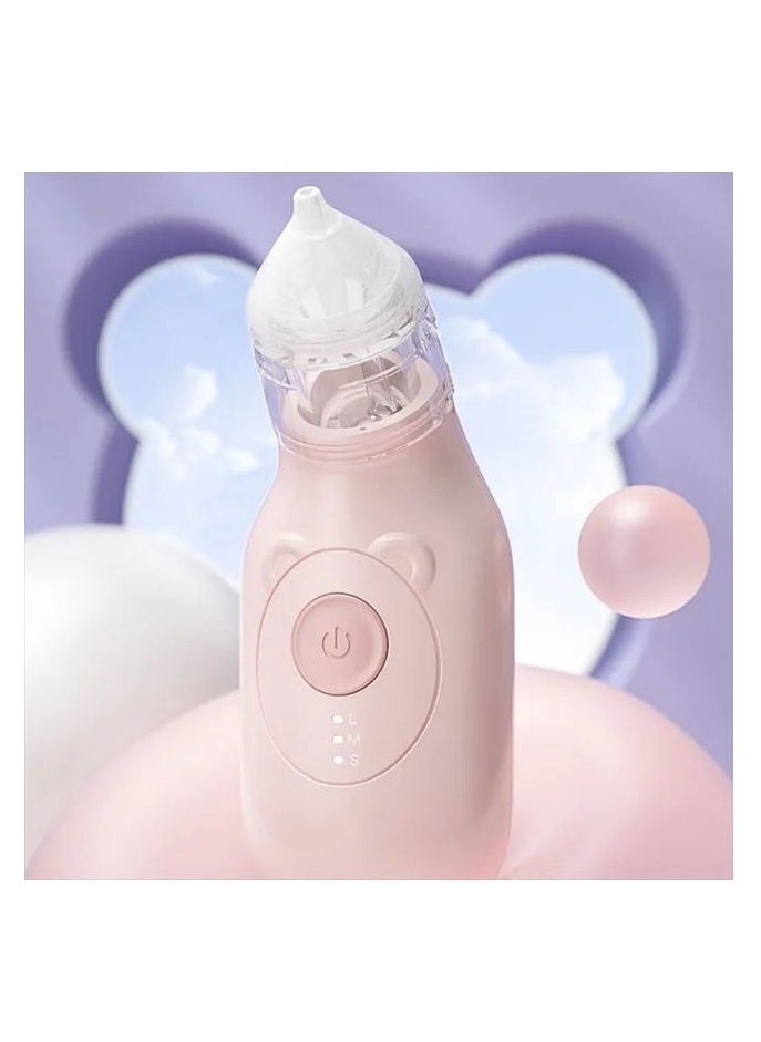 Baby Nose Cleaner Safe USB Rechargeable Electric Baby Nasal Aspirator for baby nose sucker (Pink)