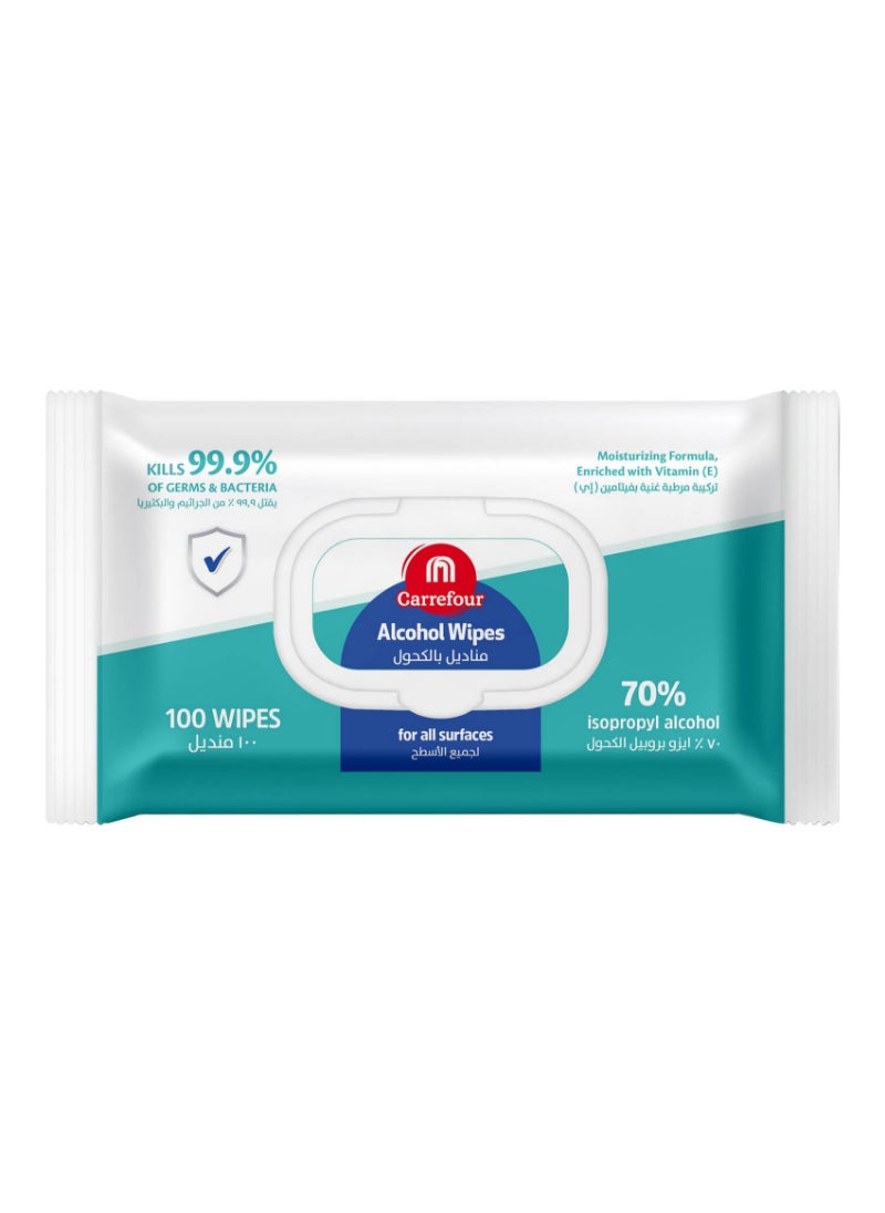 Alcohol 100 Wipes White