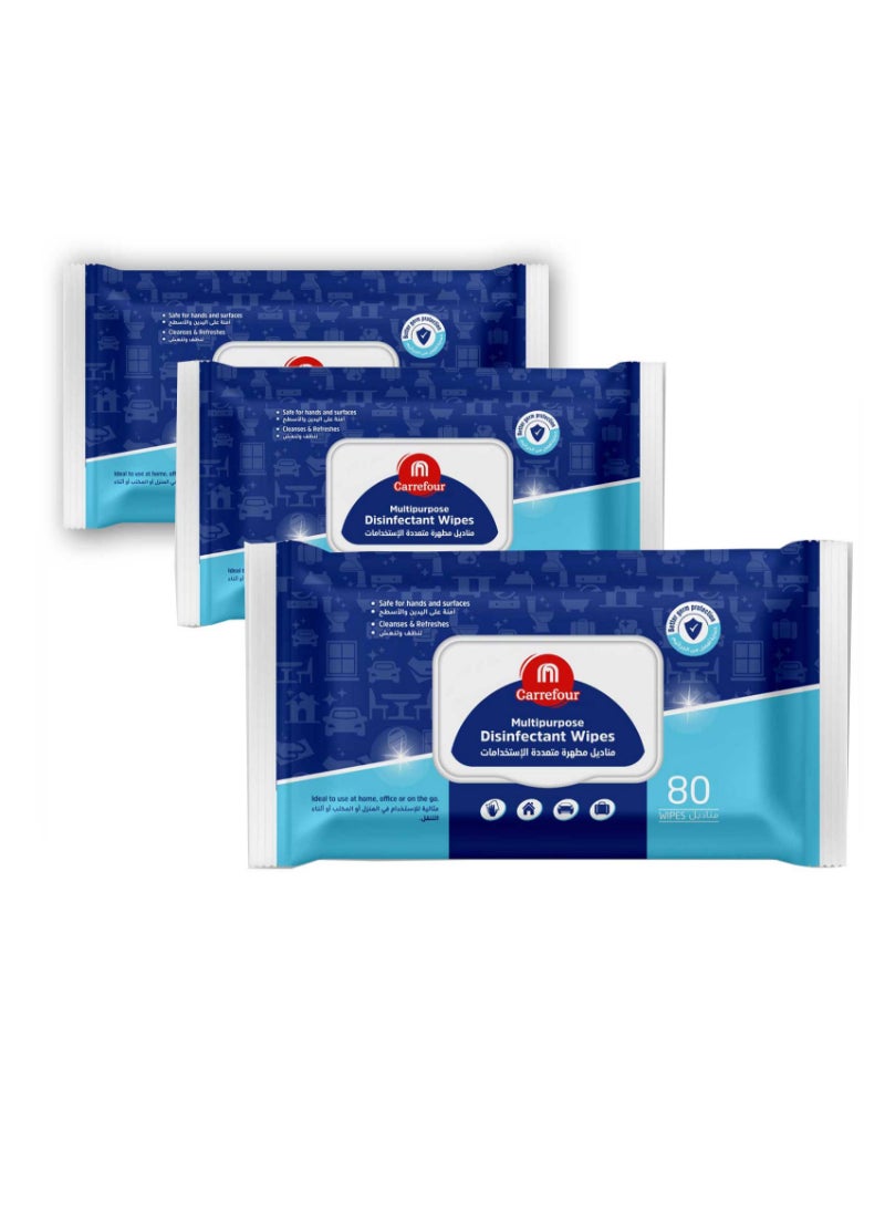 Cleaning Wipes White 80 Wipes Pack of 3