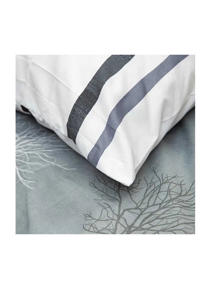 Silvana Duvet Cover Set – Double Size 4-Piece Bedding Set: 1X Duvet Cover 200x200cm, 1X Fitted Sheet 180x200cm + 30cm, 2X Pillowcases 50x75cm