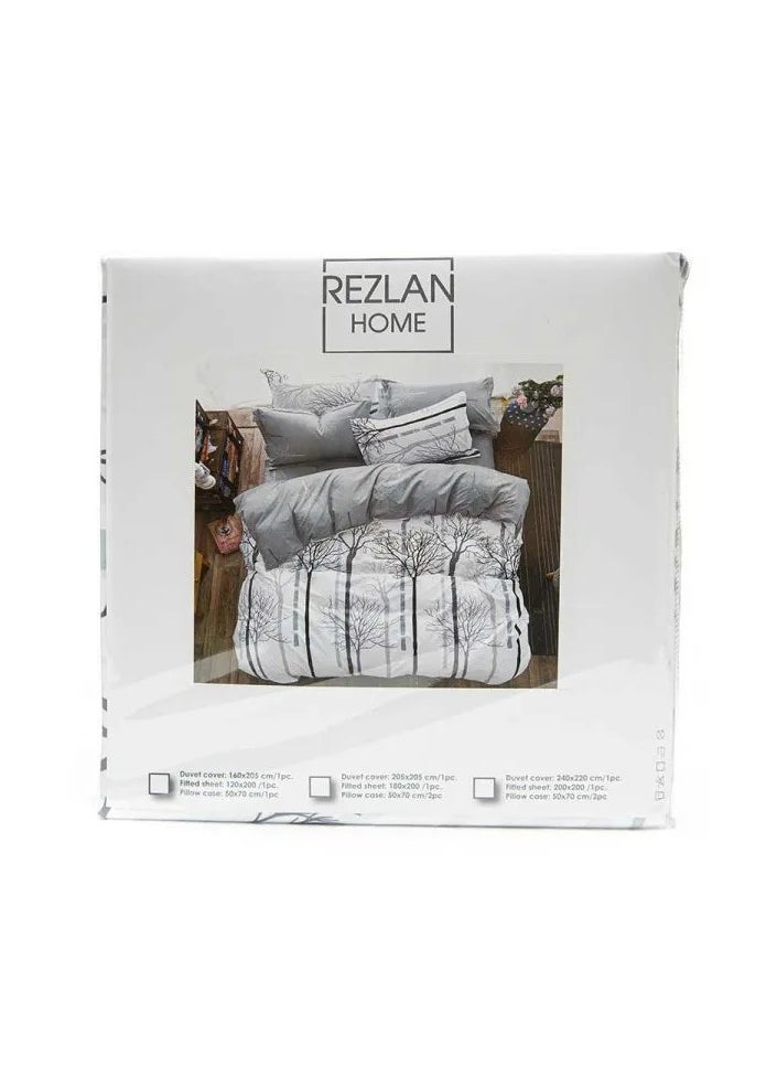 Silvana Duvet Cover Set – Double Size 4-Piece Bedding Set: 1X Duvet Cover 200x200cm, 1X Fitted Sheet 180x200cm + 30cm, 2X Pillowcases 50x75cm