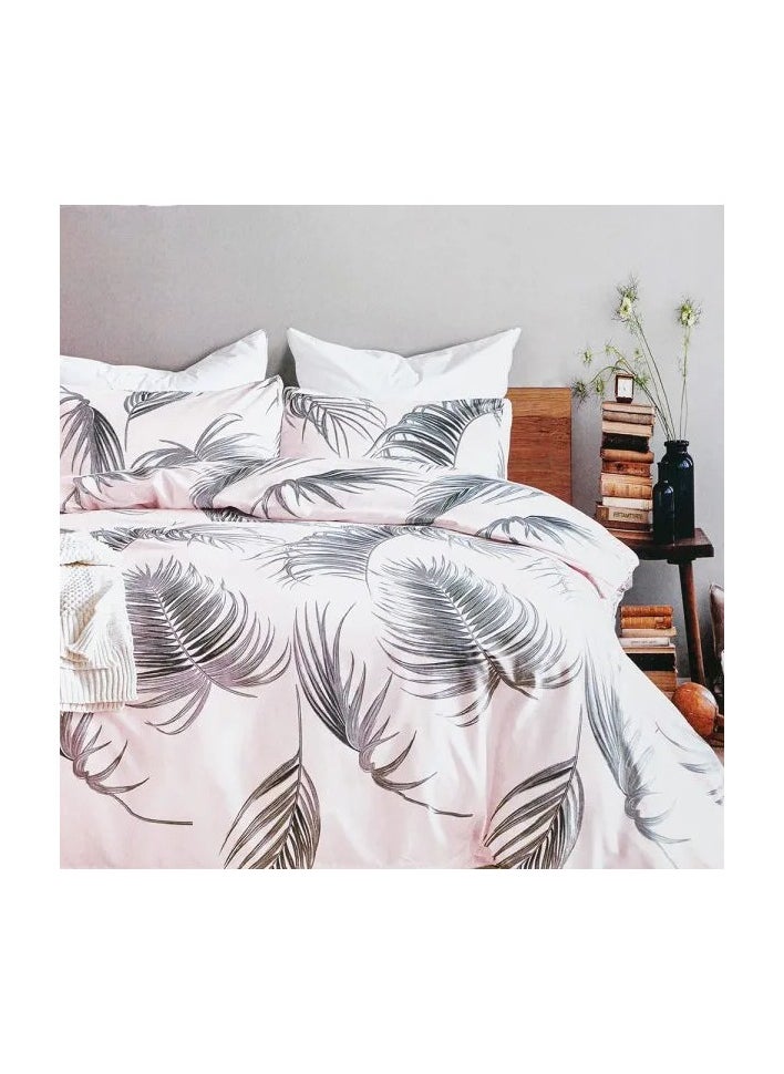 Dubai Palms Duvet Cover Set - Fits Queen, Double, and Full Beds (4 Pieces): 1X Duvet Cover 205x205cm, 1X Fitted Sheet 180x200cm + 30cm, 2X Pillowcases 50x75cm