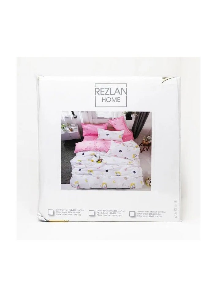 Sweety Duvet Cover Set – Single Size 3-Piece Bedding Set: 1X Duvet Cover 160x205cm, 1X Fitted Sheet 120x200cm + 30cm, 1X Pillowcase 50x75cm