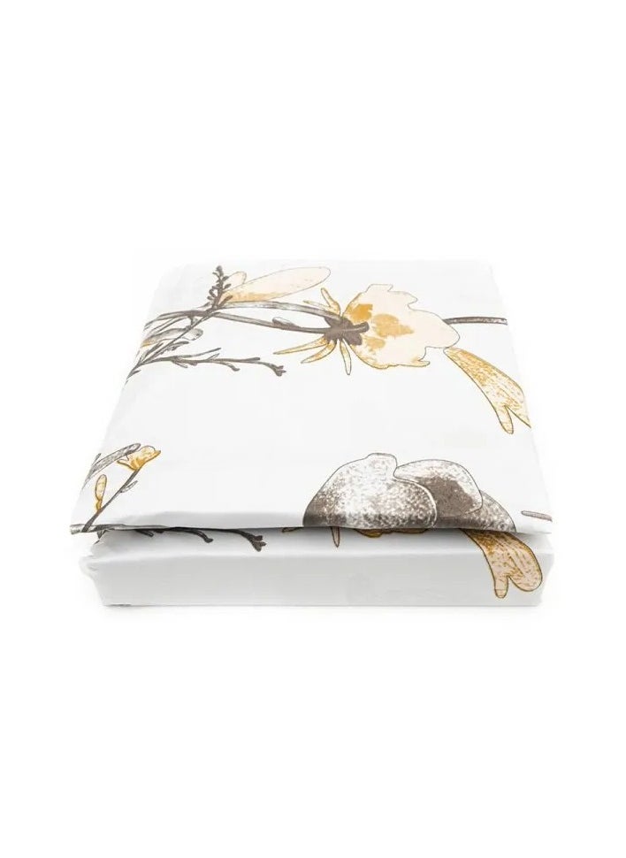 Tulips Duvet Cover Set – Double Size 4-Piece Bedding Set: 1X Duvet Cover 200x200cm, 1X Fitted Sheet 180x200cm + 30cm, 2X Pillowcases 50x75cm