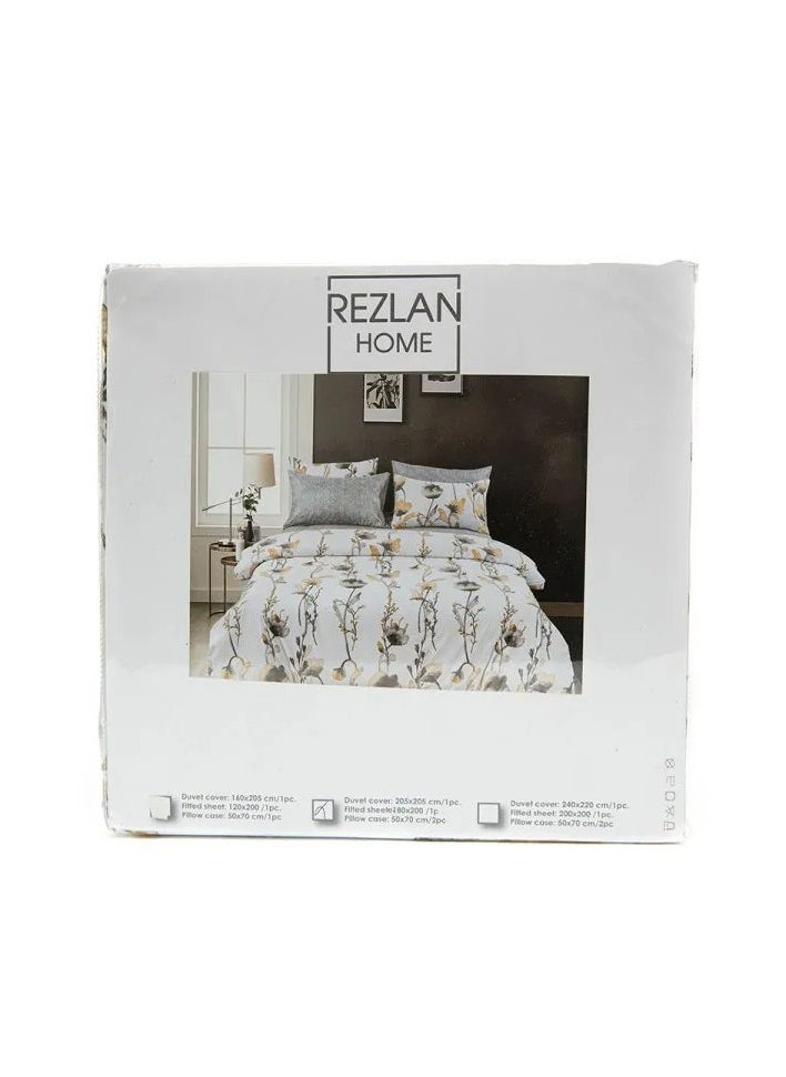 Tulips Duvet Cover Set – Double Size 4-Piece Bedding Set: 1X Duvet Cover 200x200cm, 1X Fitted Sheet 180x200cm + 30cm, 2X Pillowcases 50x75cm