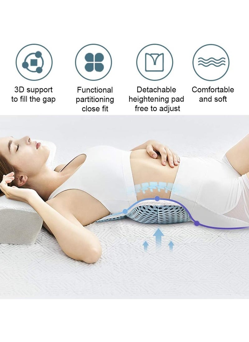 orthopedic pillow lumbar spine, lumbar support, lumbar support, bed pillow for sciatica, hip or leg