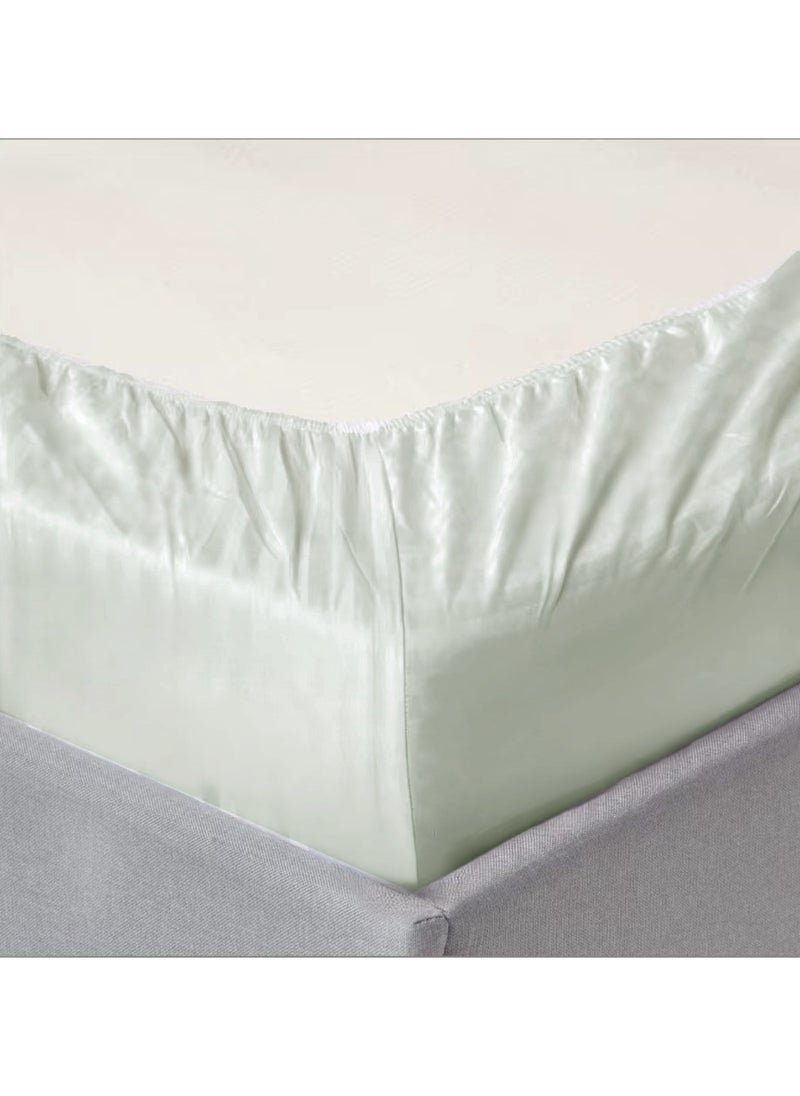 Cotton tc300 Fitted Bed Sheets +  Pillow Covers, King/Queen/Double/Single Sizes, Color Pearl