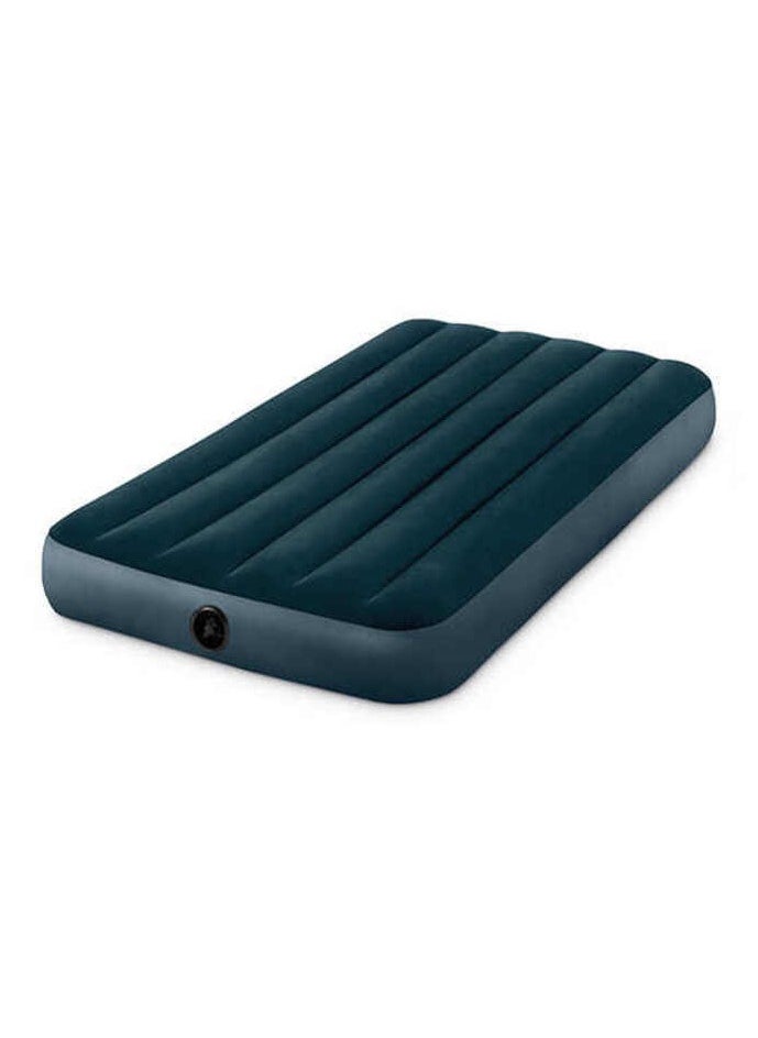 INTEX 64732 inflatable dream-snarled green single airbed flocked mattress for indoor &outdoor camping air bed