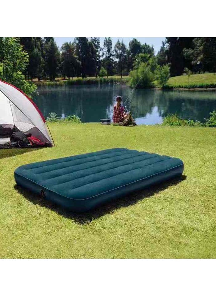 INTEX 64732 inflatable dream-snarled green single airbed flocked mattress for indoor &outdoor camping air bed