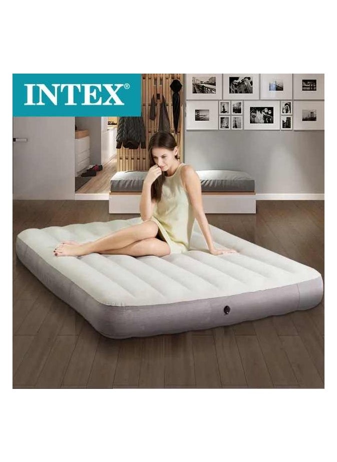 Intex 64103 Dura-Beam Series Single High Airbed Outdoor Camping Mat Comfortable Corduroy Flocking Air Mattress