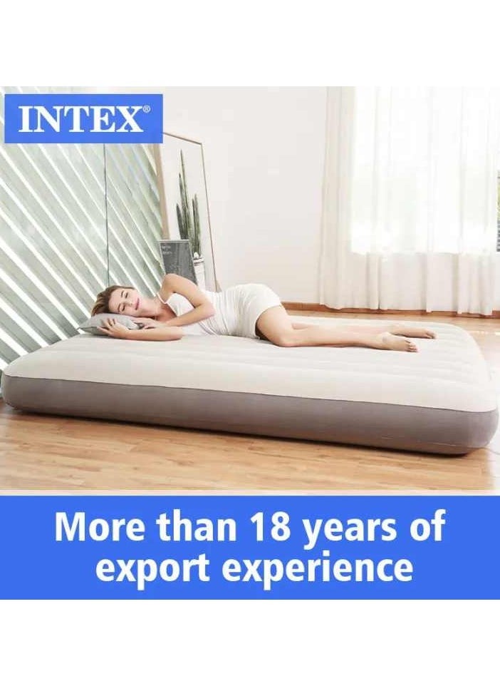 Intex 64103 Dura-Beam Series Single High Airbed Outdoor Camping Mat Comfortable Corduroy Flocking Air Mattress