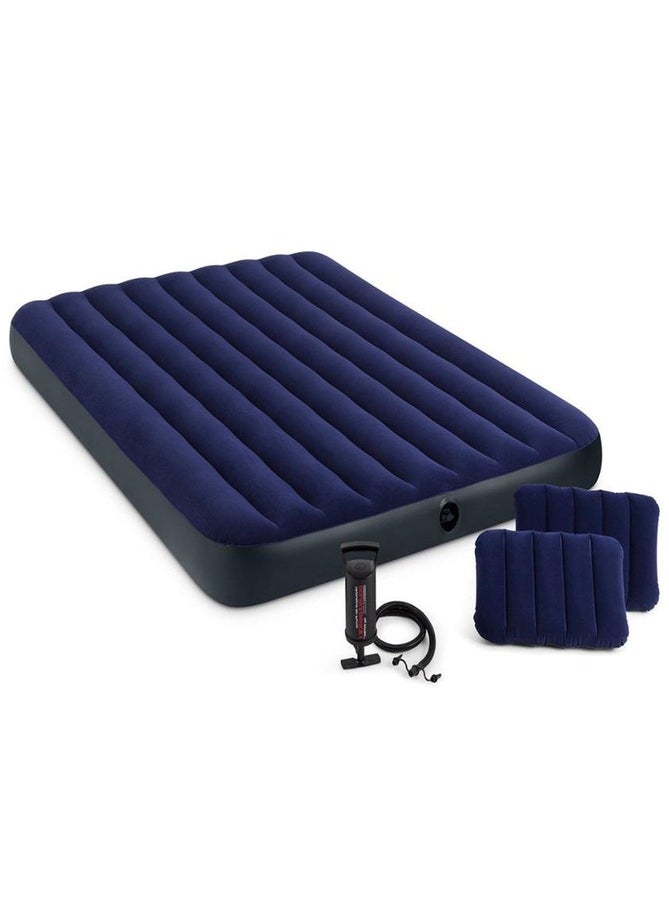 Intex 64755 Corduroy Flocked Airbed Inflatable Mattress Air Bed Classic Downy AirbedDouble King Bed