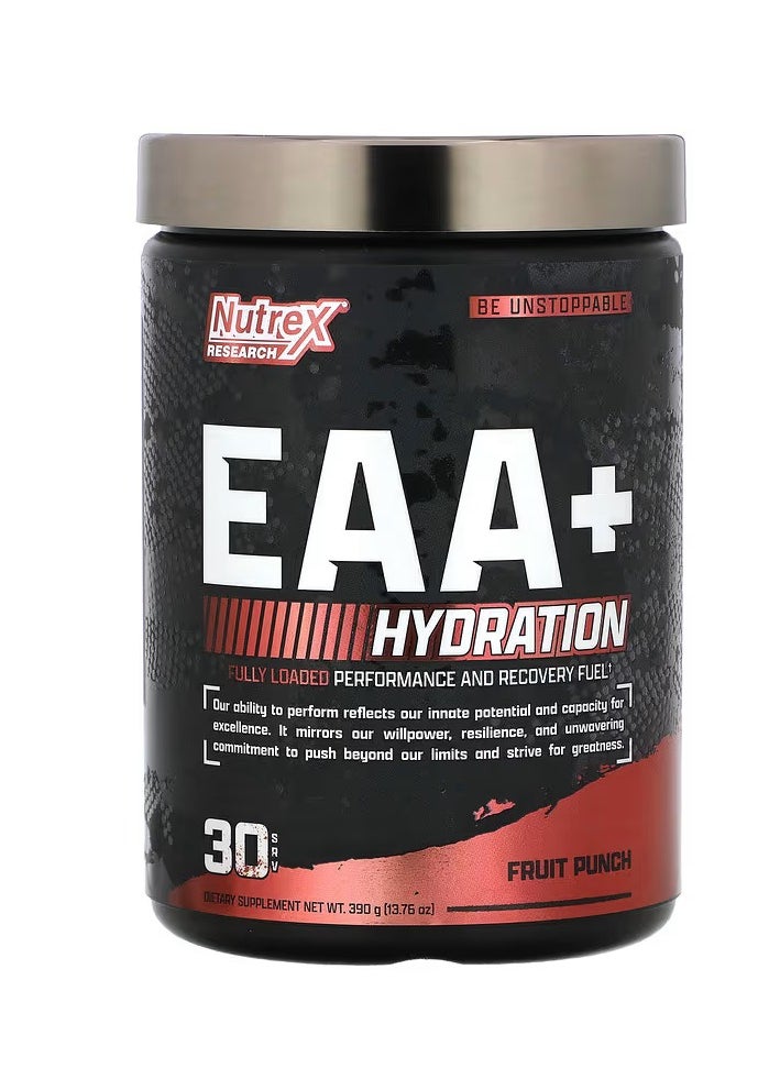 EAA+ Hydration Supplement by Nutrex | Essential Amino Acids for Performance & Recovery | Fruit Punch Flavor