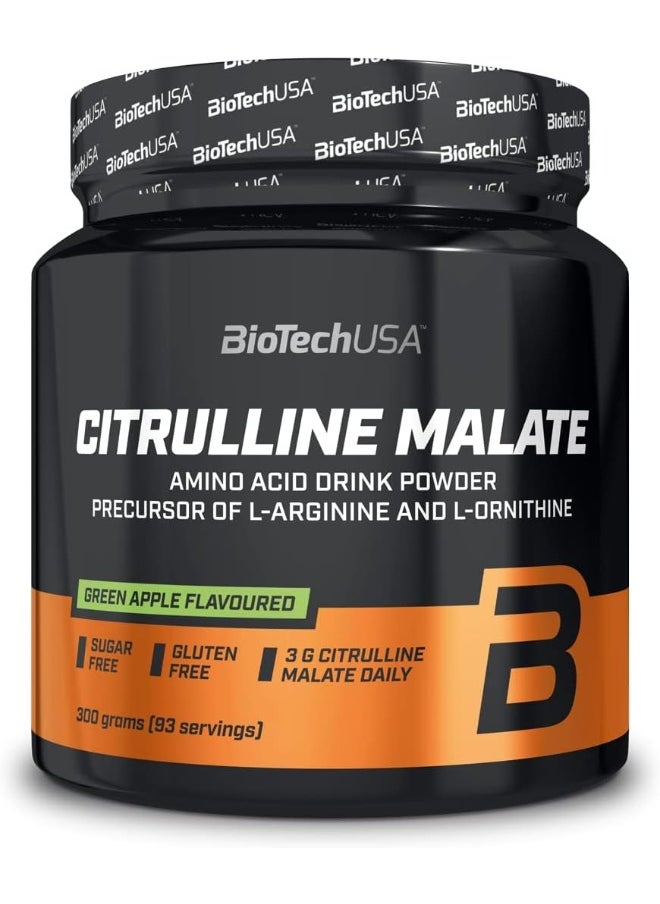 Citrulline Malate Flavoured Powder With L-Citrulline-Malate Formula 300 G Green Apple