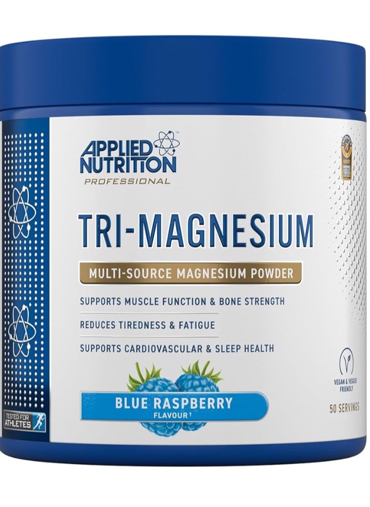 Tri-Magnesium Multi-Source Manesium Powder 200g, 50 Servings, Blue Raspberry