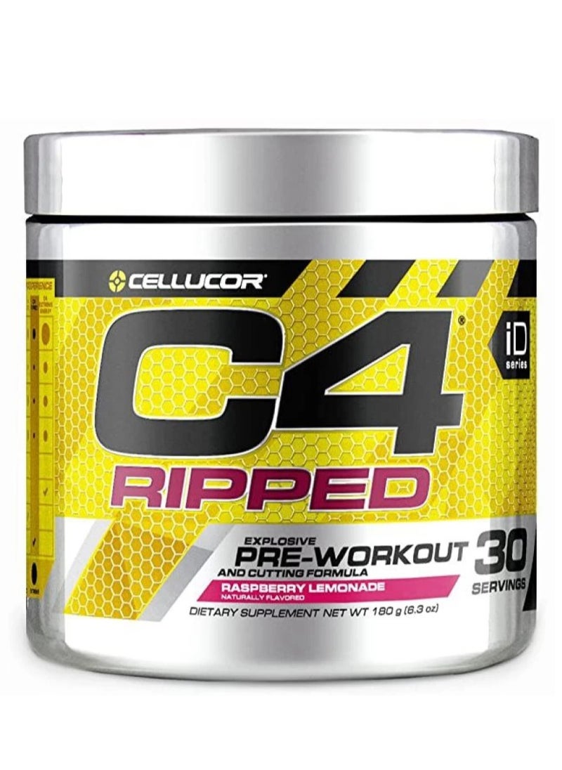 Cellucor C4 Ripped Pre-Workout Raspberry Lemonade – Explosive Energy & Fat Burning Formula – 30 Servings